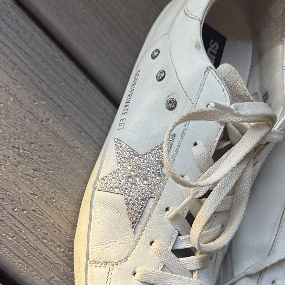 Golden Goose Women’s Super-Star with Swarovski crystals White Sneakers Size 42 - Picture 13 of 16
